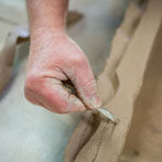 John Higgins at work in his studio 2018